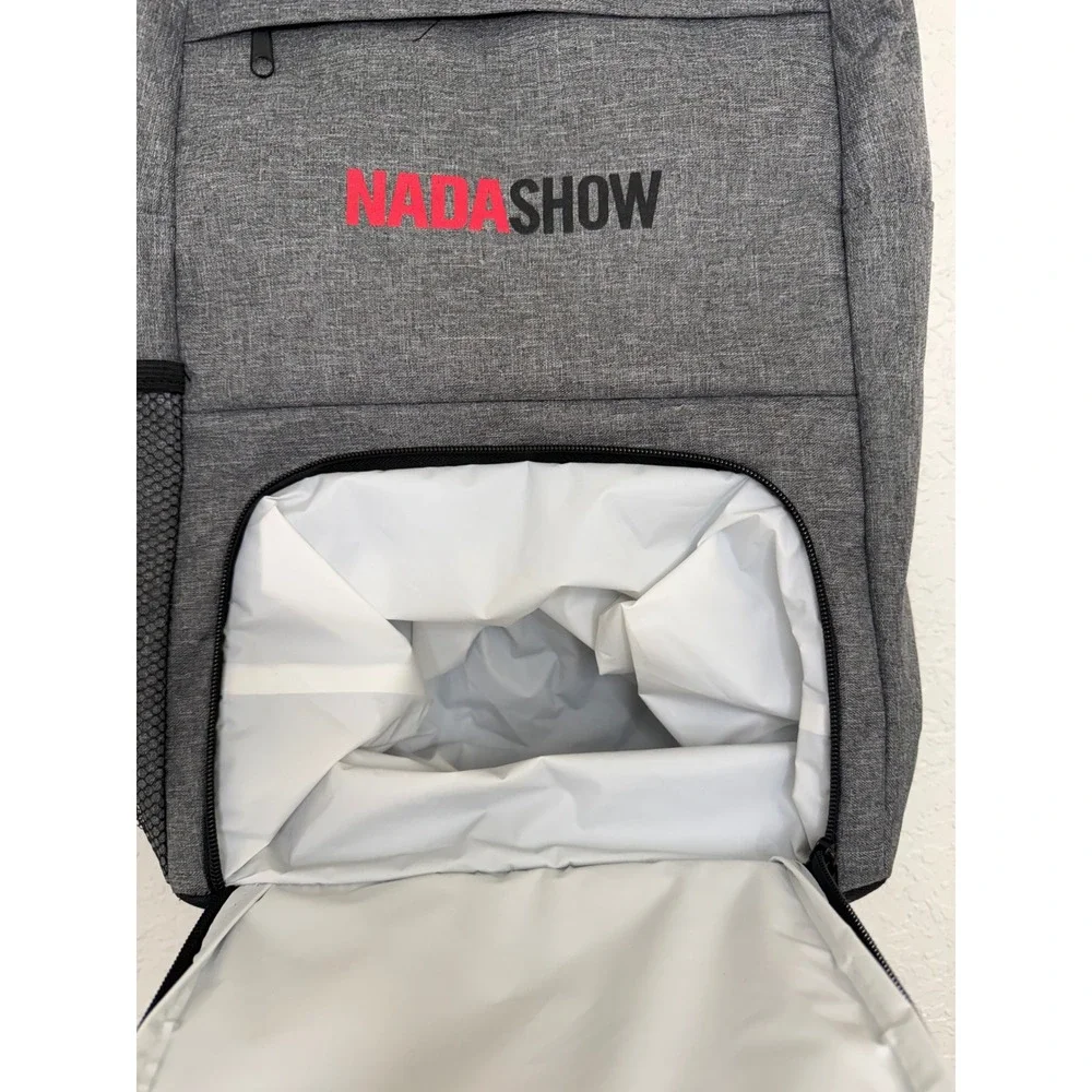 Nada Show Grey‎ Backpack Bag with Front Pocket and Mesh Side Pockets